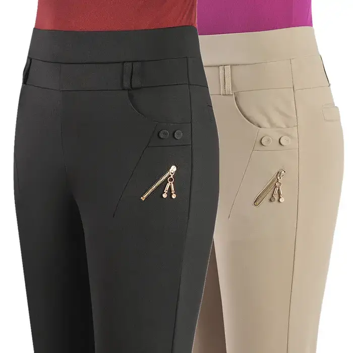 Pantalon Femme 2026 Nouvelle Collection Printemps Automne Taille Haute Extensible Décontracté Grande