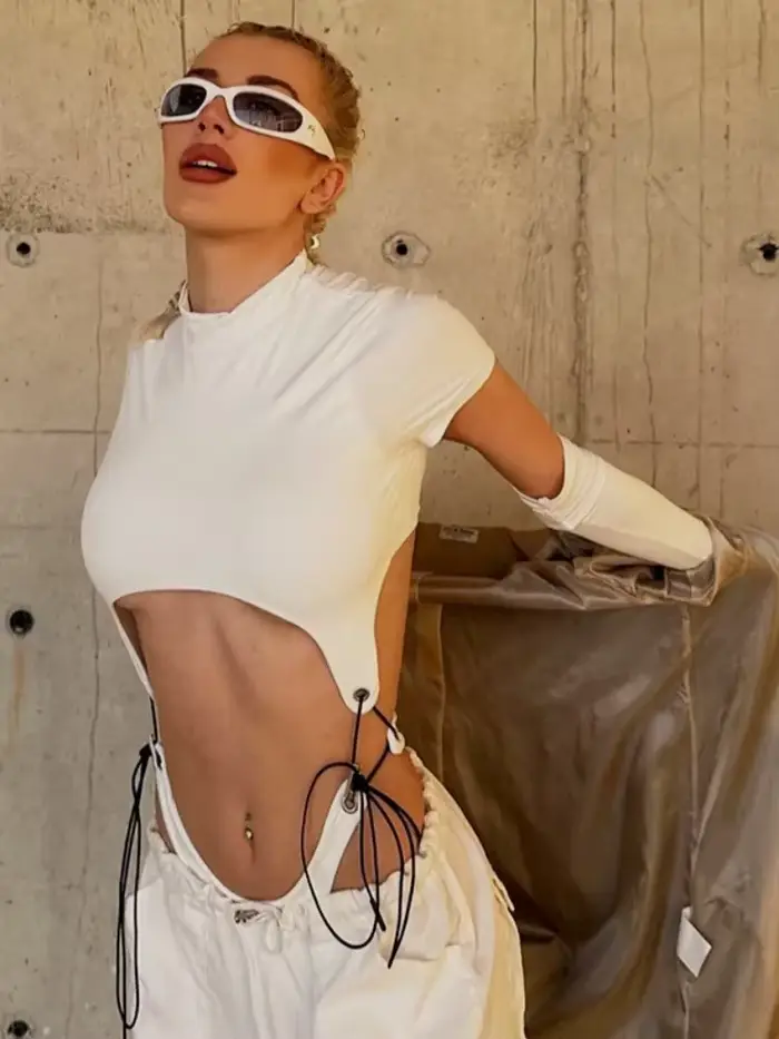 body Openwork Sexy, Jednodielna spodná bielizeň, Krátky rukáv Bustier, Dlhé rukávy, body Para Mujer De Vestir