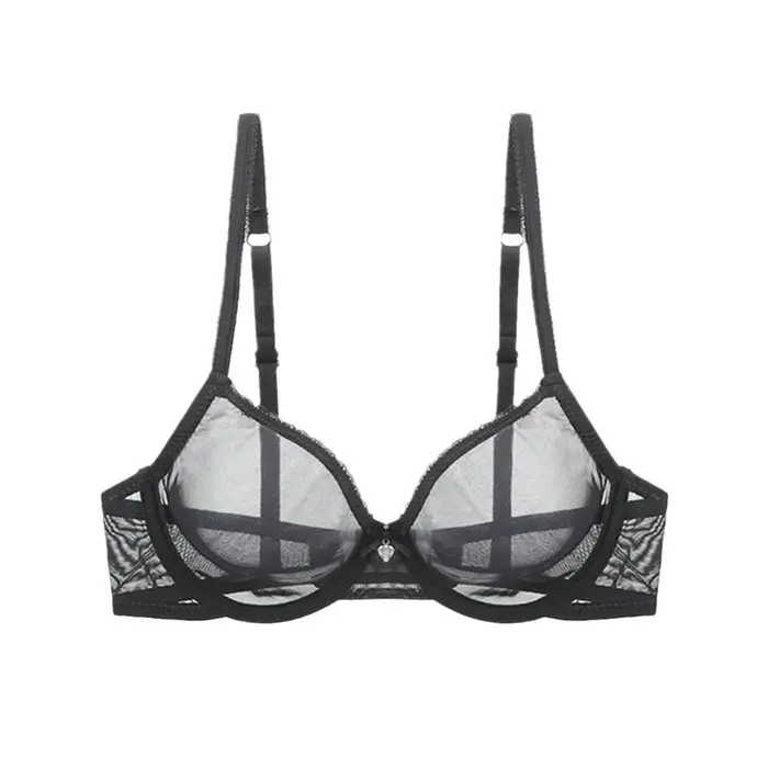 Sexy podprsenka v tenkých nylonových štvrtiach s výstužami pre ženy elegancia a minimalizácia špeciálnych príležitostí