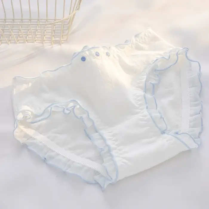 Culottes en coton à volants style français avec nœud floral, confortables, taille mi-haute, motif fl