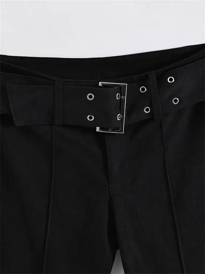 Jean noir évasé pour femmes, pantalon Y2k rétro Emo années 2000, Streetwear, pantalon de mode Haraju