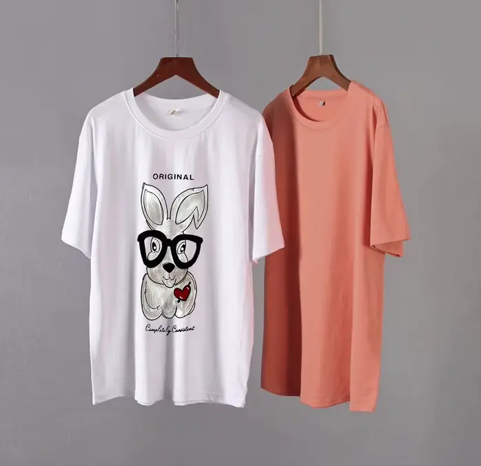 Hirsionsan-T-shirt imprimé dessin animé élégant pour femme, t-shirts décontractés chics, pull en cot