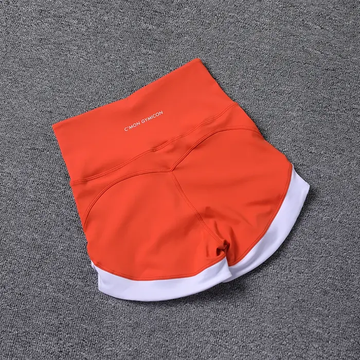 Short de sport taille haute pour les abonnés aux documents, pantalon de yoga serré, élastique, pêche