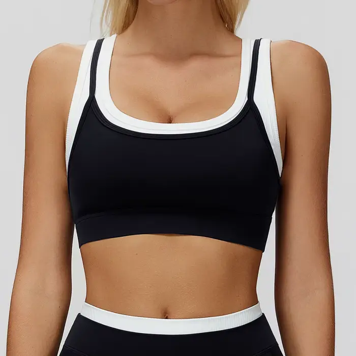 Soutien-gorge de Yoga pour femmes, soutien-gorge de sport respirant, Double bretelles, haut d'entraî