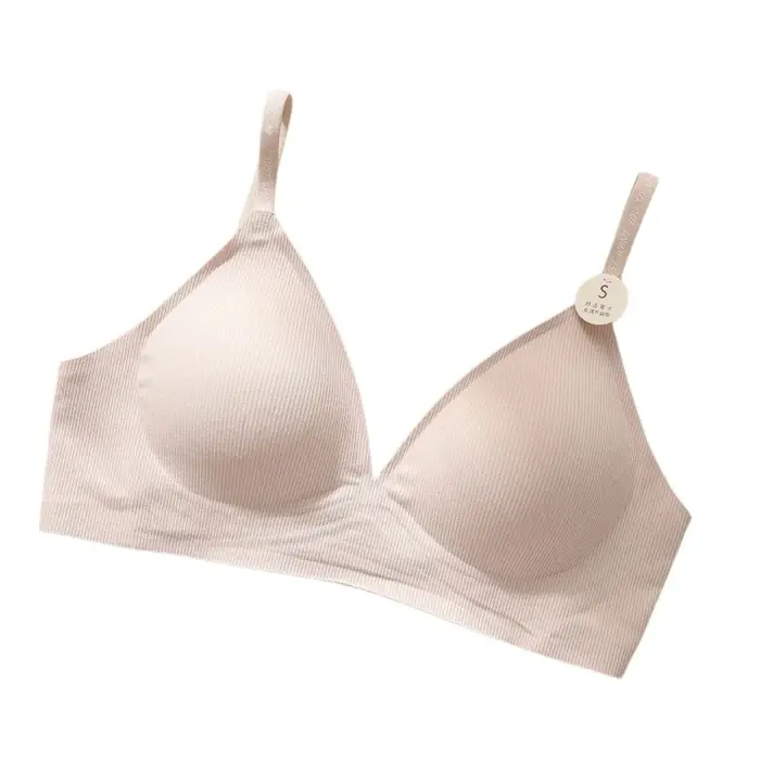 Soutien-gorge sans armatures côtelé pour femmes, bretelles réglables à imprimé lettres, bralette avec coussinets amovibles, sous-vêtement doux, lingerie quotidienne, tailles S-XL