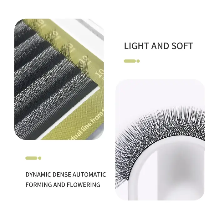 GLAMLASH 3D 4D 5D W tvarované mihalnice ľahký ventilátor Predĺženie mihalníc veľkoobchod YY prefabrikovaný objem 12 radov