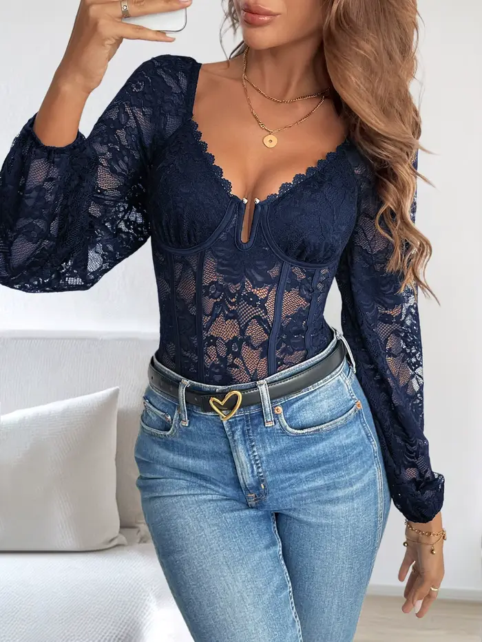 Nové Sexy čipka telo pre ženy, V-neck, čipka hranice, tvarovanie pohár, základné prekrytie Top, európsky a americký štýl, Dámske body