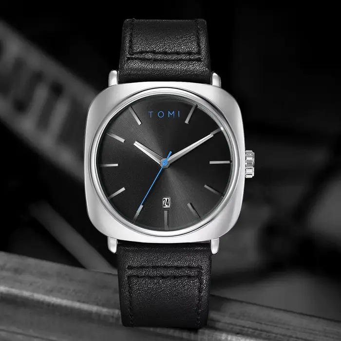 TOMI montre de conception d'affaires de mode pour hommes montre à petit disque carré de haute qualit