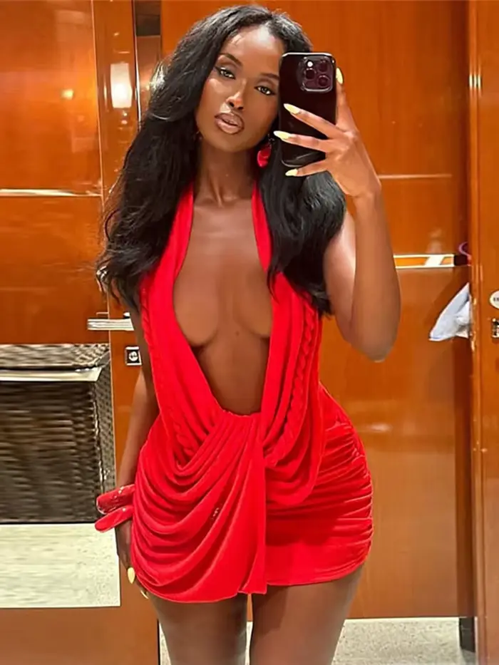 Nibber Odhalený Chrbát Dámske Šaty Twist Bandáž Halter Výstrih Bez Rukávov Polnočný Klub Párty Sexy Móda Mini
