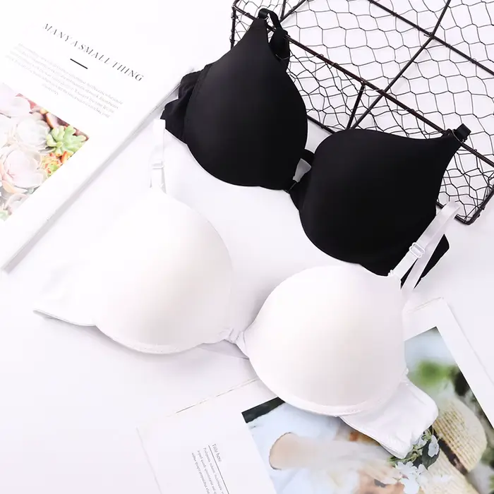 2025 nový módny jednofarebný push-up podprsenka A-B košíček predný gombík ženy Sexy Jednoduchá Lingerie spodná bielizeň