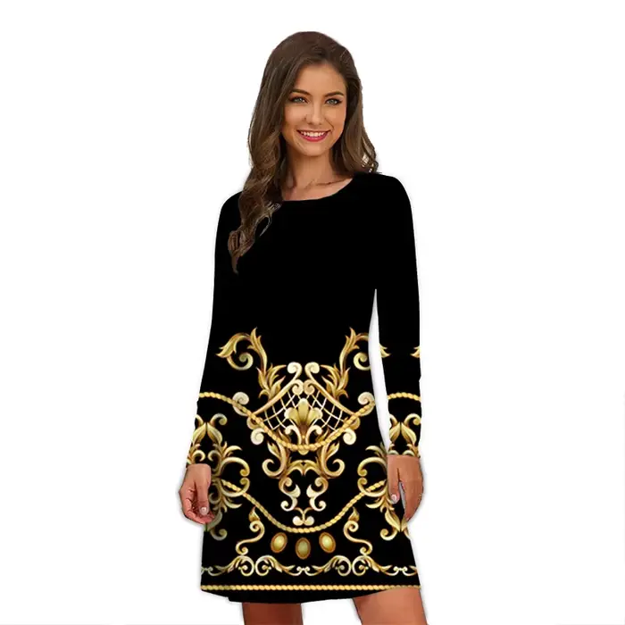 Robes élégantes à imprimé léopard pour femmes, manches longues, vêtements surdimensionnés, mode vint