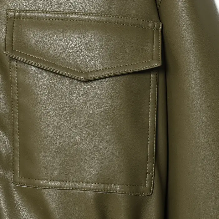 Veste femme veste simili cuir vert femme Demi-saison veste d'extérieur femme automne nouveau dans ma