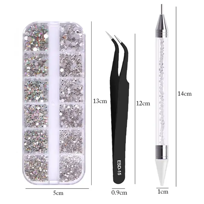 Nail art doplnky na nechty dekorácie kamienky viacveľkostné 3D kryštál