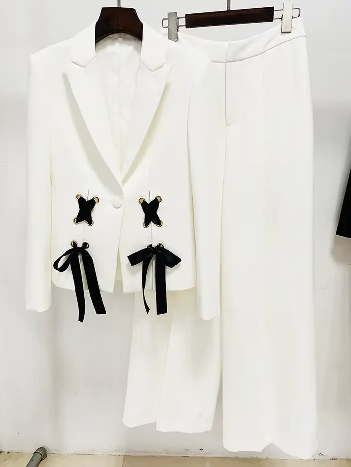 HIGH STREET Nová kolekcia móda 2026 Jar/Ležérny Dámsky Blazer a Rovné Nohavice