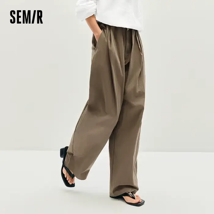 Semir femmes pantalon texturé ample incurvé Long décontracté mode vêtements pour femme texturé tissu