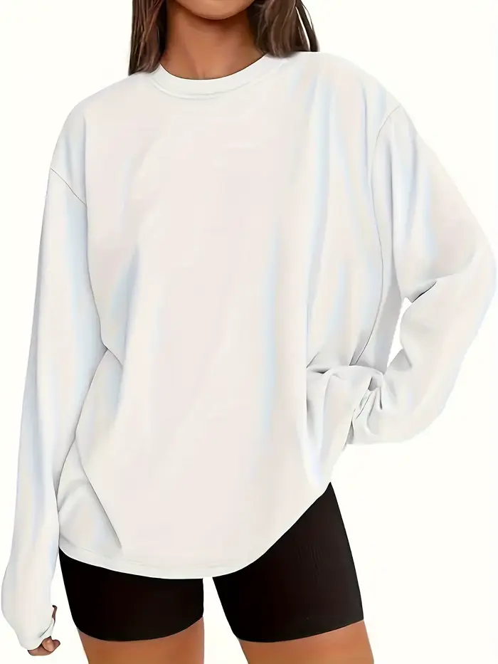 Tricot junior en coton ample et épaule tombante pour automne hiver avec appliques élégantes pour les jeunes filles