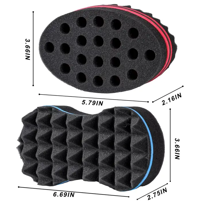 Ensemble d'éponges à cheveux torsadées magiques 3 pièces/ensemble, brosse éponge à gros trous pour c