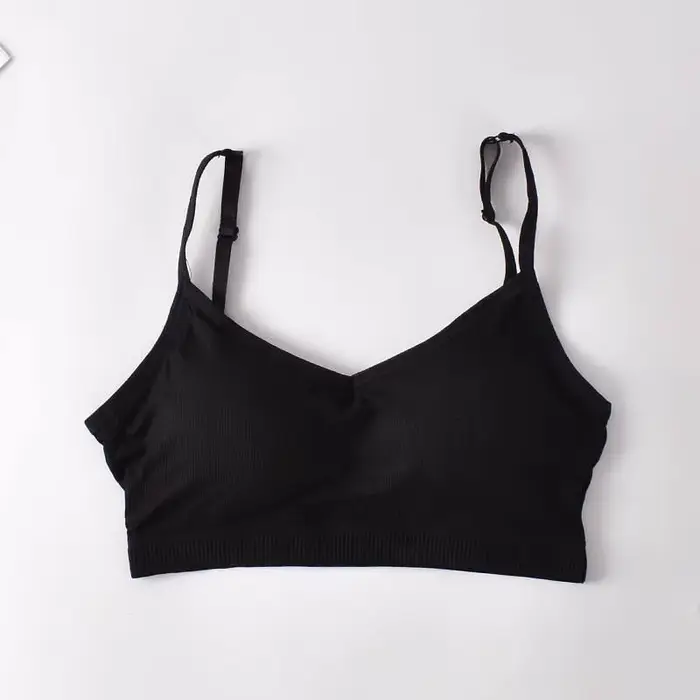 Soutien-Gorge Rembourré Push Up Enveloppé en Coton, Sous-Vêtement Tubulaire à Bretelles Réglables, B