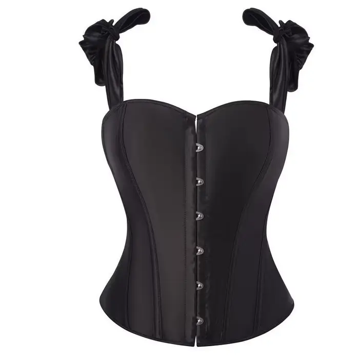 Corset Rétro Vintage pour Femme, Top Bustier Sexy Rouge Vin en Satin avec Bretelles, Bustiers Gousse