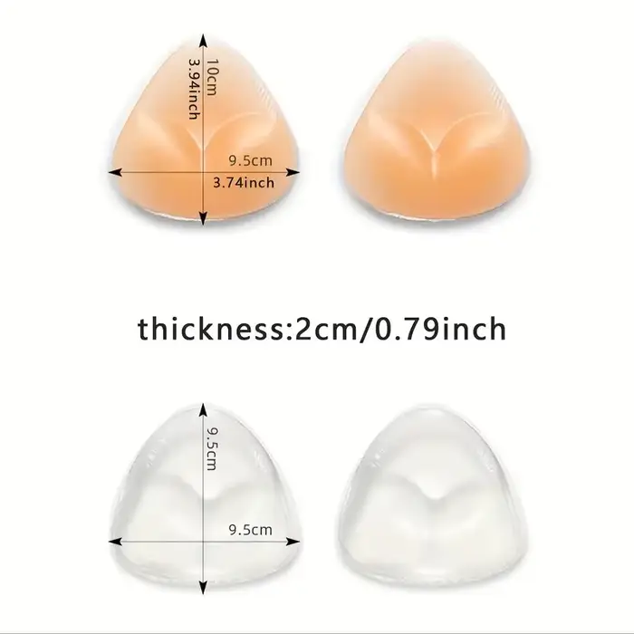 Opätovne použiteľné silikónové podprsenky - bezšvíkové push-up vnútorné vankúše pre ženy hypoalergénne, ideálne pre bikiny