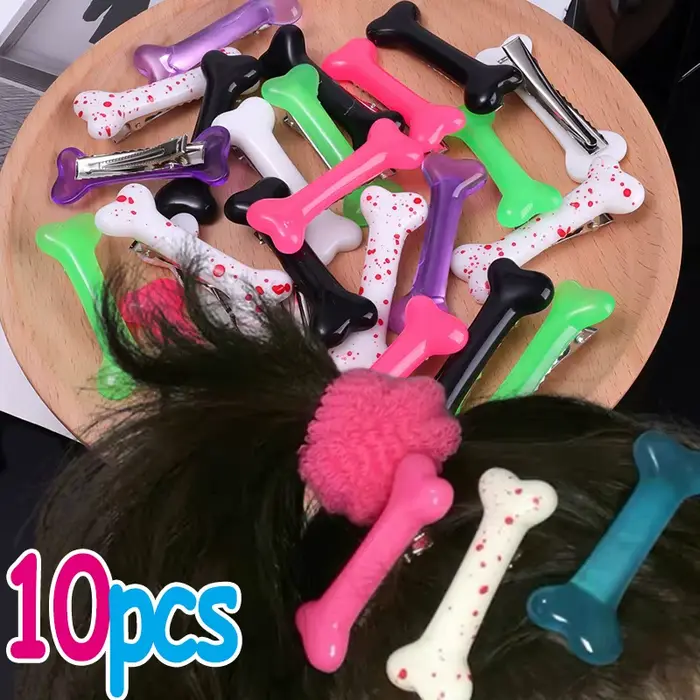 1/10 kusov Y2K gotická móda pre ženy Gril čiapky Sponky do vlasov Čelenka Doplnky Živé psie kosti
