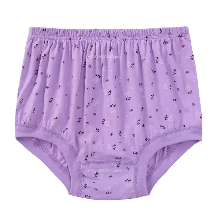 Femmes taille haute coton culottes sous-vêtements pour personnes d'âge moyen et personnes âgées impr