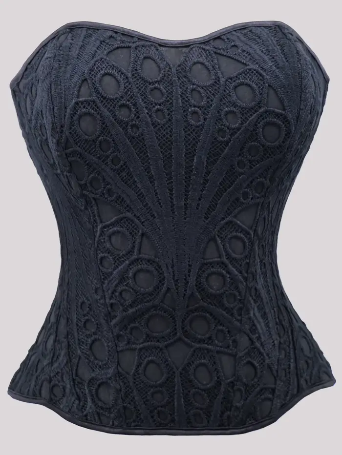 Corset noir gothique, bustier, corselet overbust, costume de spectacle d'Halloween pour femme, fajas