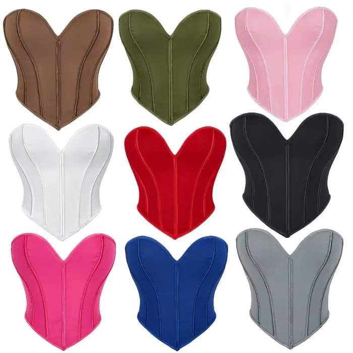 Krátky korzet pre trup, pás tréner, Bustier, krátke tielko pre ženy, spodná bielizeň priedušná, ružová, modrá, šedá, káva, červená, čierna