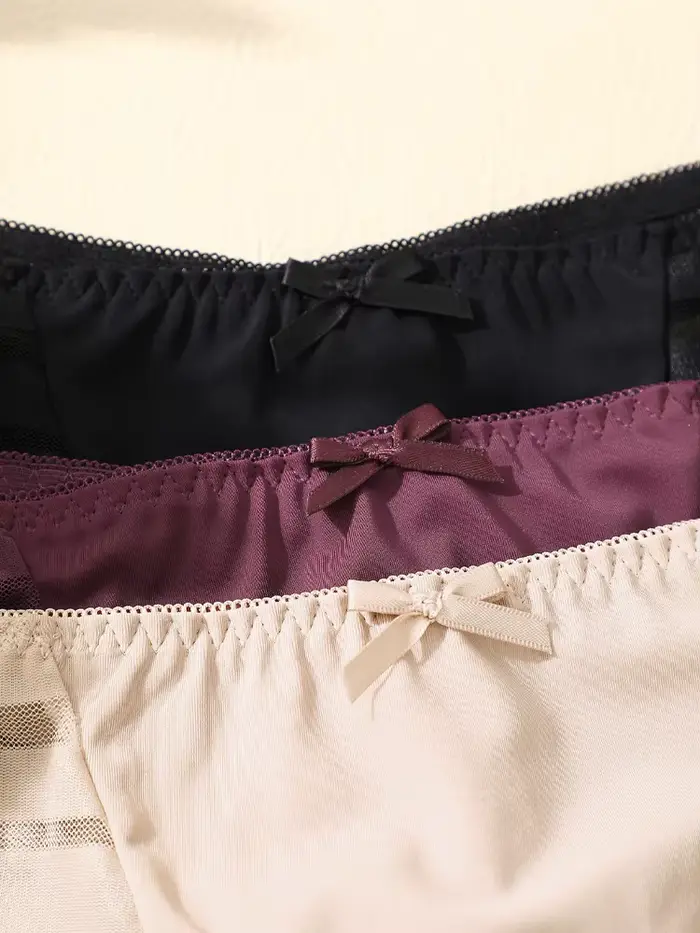 FINETOO 3 kusy ženy čipky duté spodné prádlo Sexy priedušné nízke pasy žabky žena úsek pohodlie Spodná bielizeň Bikini nohavičky