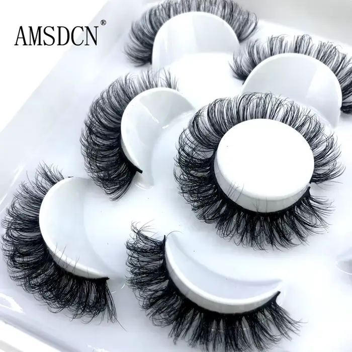 5 párov nadýchaných mihalníc 8-25mm 3D dlhé a husté prírodné umelé mihalnice z norkovej srsti veľkoobchod predajca make-up riasy
