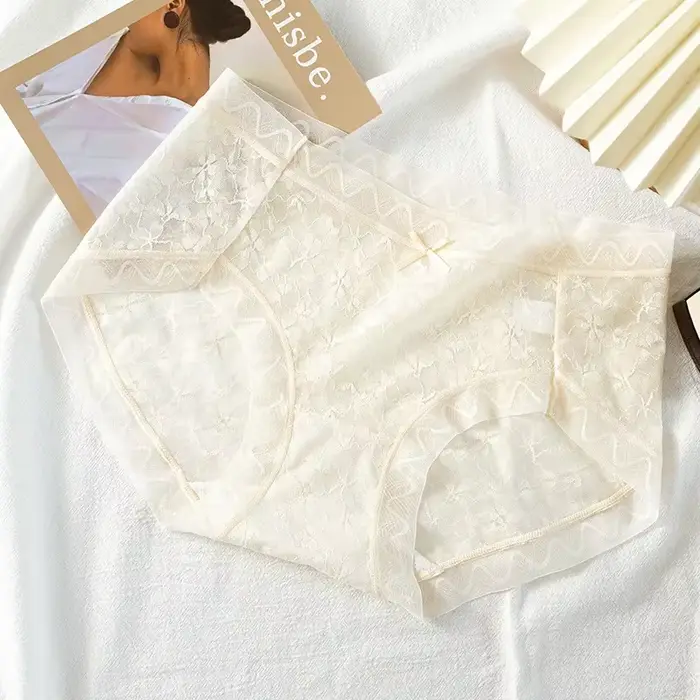 Culotte femme dentelle sexy pur désir taille moyenne dentelle super élastique respirant nu sans cout