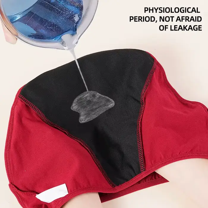 Culotte Menstruelle Physiologique pour Femme, Sous-Vêtements en Coton Absorbant l'Eau, Slip à vaccage Rapide, Lingerie Féminine, Grande Taille