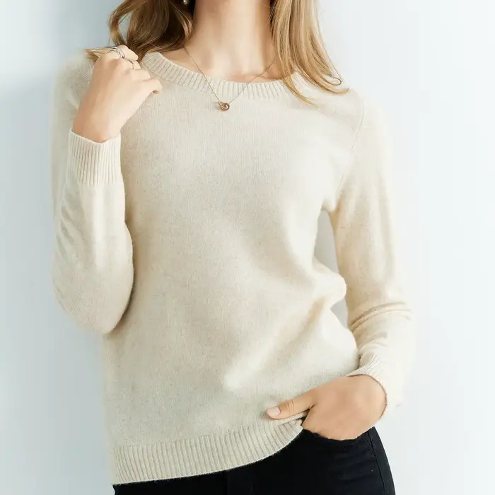 Pletené svetre kašmír dámske 100% merino vlna okrúhly výstrih