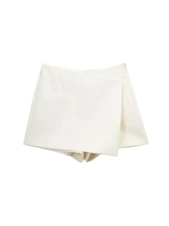 Femmes mode paréo Style asymétrique Shorts jupes Vintage taille haute côté fermeture éclair femme ju