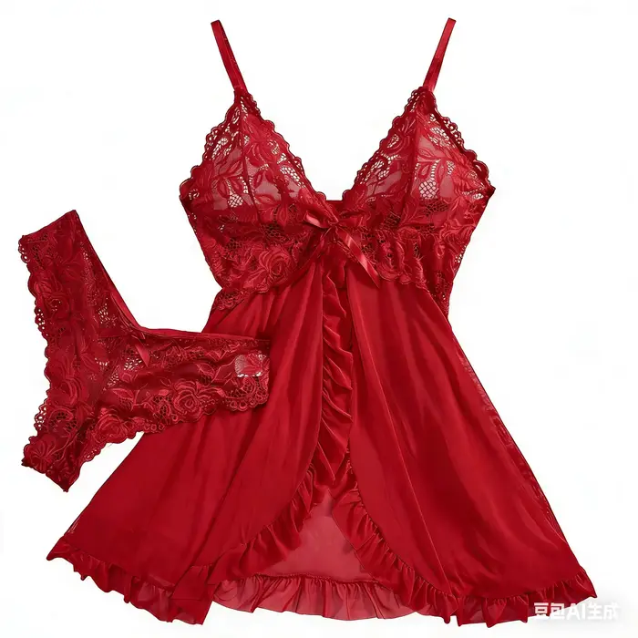 Sexy spodná bielizeň pre ženy, vrátane erotickej podprsenky, sexy čipky nočná košeľa, nočné šaty a mäkké a vybavené jednofarebné šaty V-neck, nahý štýl