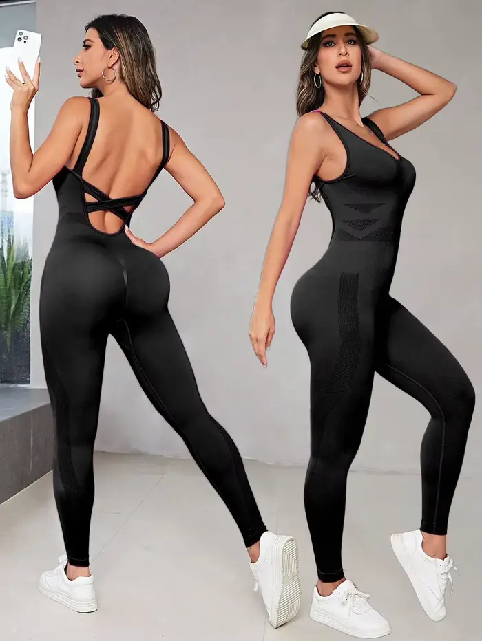 Bezšvové body pre ženy z nylonu a elastanu s dizajnom panvy pre jogu a fitness