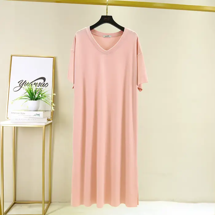 Chemises de nuit pour femmes, vêtements de nuit d'été, robes de nuit décontractées, grandes tailles,