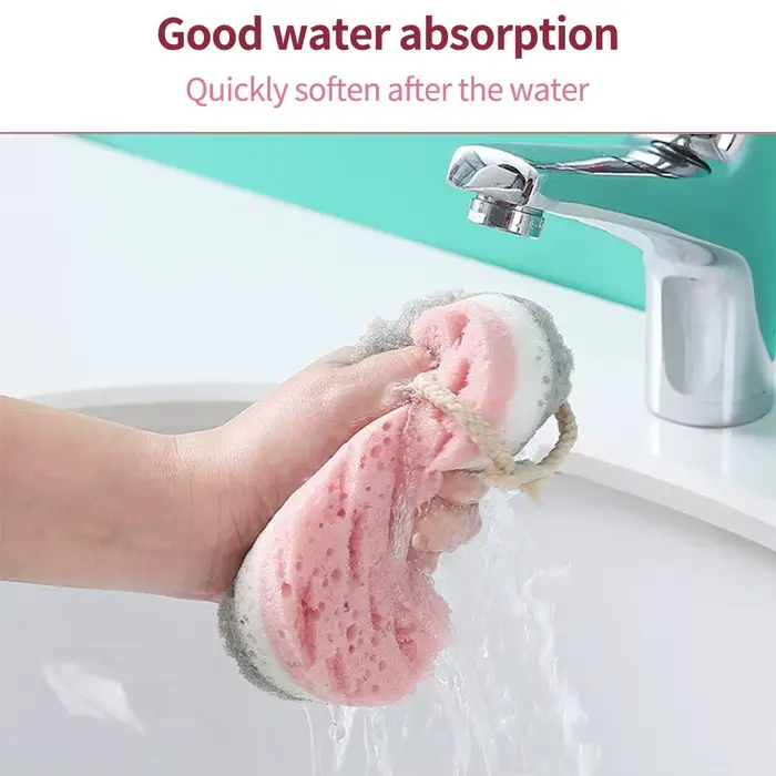 Kúpeľová hubka v tvare gule, 2 kusy, masážna kefa na celotelovú exfoliáciu, masážna kefa, hubová kefa, kúpeľňové doplnky