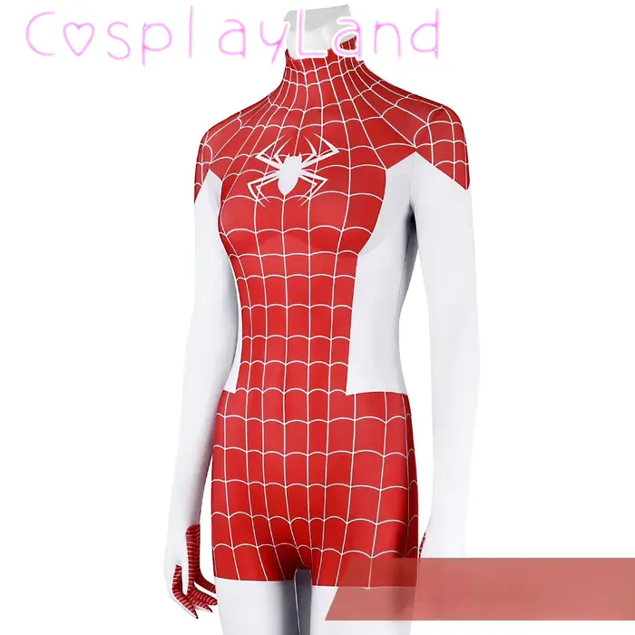Mary Jane Watson combinaison MJ Cosplay Costume noël Halloween Costumes bande dessinée Con Costume imprimer rouge Zentai body masque