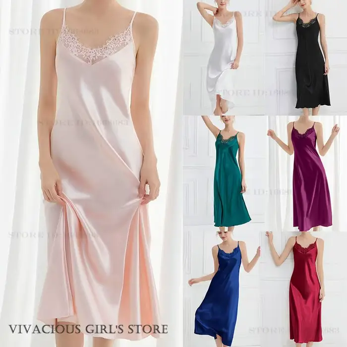 Chemise de nuit en satin polyester pour femme, sexy et confortable, idéale pour les nuits douces et les occasions spéciales