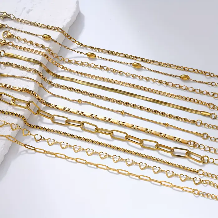 Ensemble de bracelets en acier inoxydable pour femmes, ensemble de bijoux élégant pour femmes, adapt
