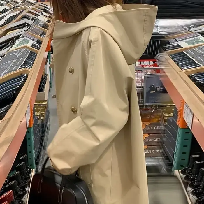 Veste Coupe-Vent à Capuche pour Femme, Manteau à Manches sulf, Nouvelle Mode Printemps-Automne 2024