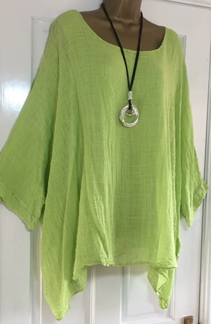 2023 automne femmes vêtements mode manches chauve-souris couleur unie ample col rond 3/4 manches déc