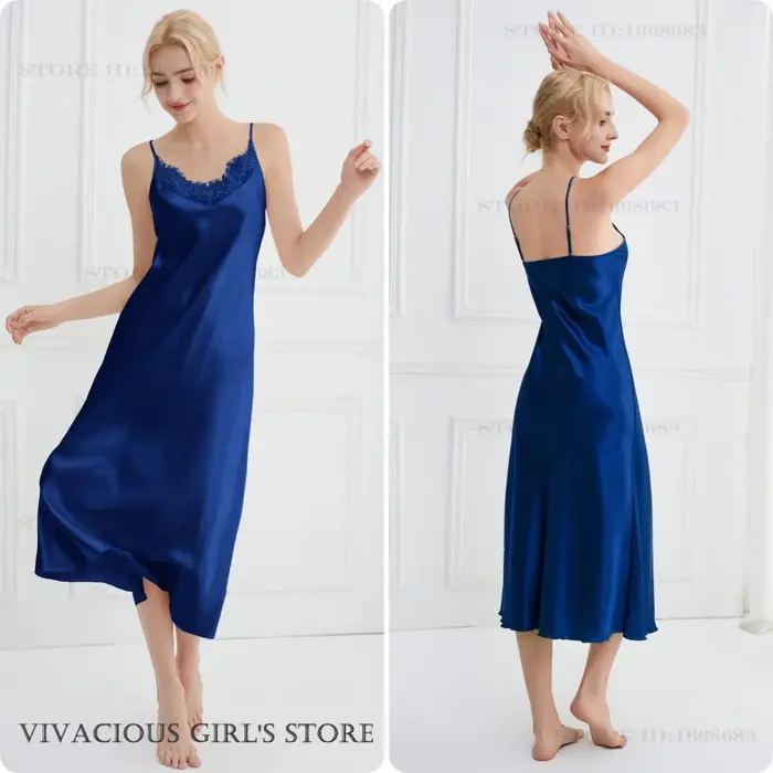 Chemise de nuit en satin polyester pour femme, sexy et confortable, idéale pour les nuits douces et les occasions spéciales