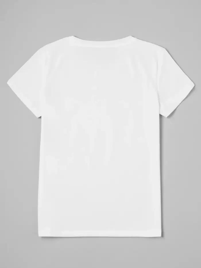 Fantaisie dessin animé chat imprimé T-Shirt col rond manches courtes T-Shirt décontracté pour les am