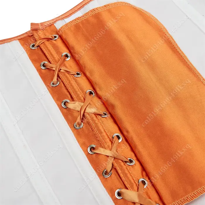 Corset Satin Orangé Élégant pour Femmes Occasions Spéciales Bustier Sexy Mode Audacieuse Halloween Cosplay Costume Fête de Naissance