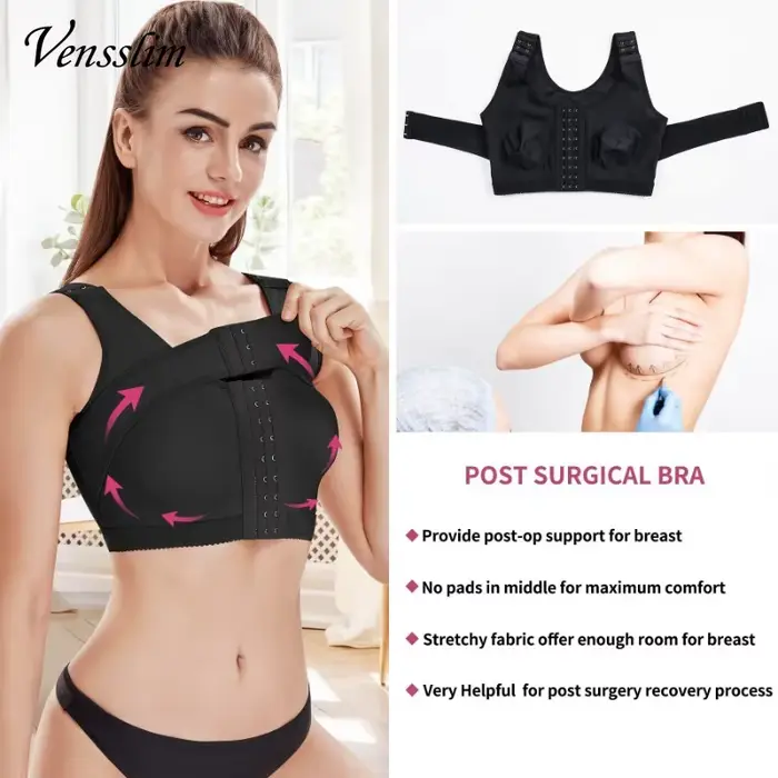 Dámske korzet telo Shaper post-chirurgie nastaviteľná podprsenka push up kompresie späť podporu postoj korektor Shapewear