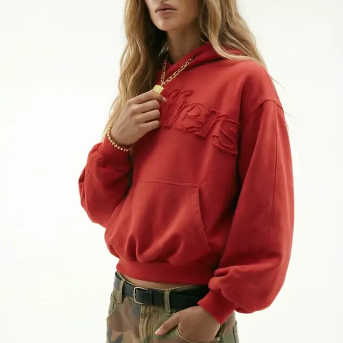 Sweat-shirt à bords bruts avec appliqué, style Y2K, mode streetwear, pour hommes/femmes, sweats à ca