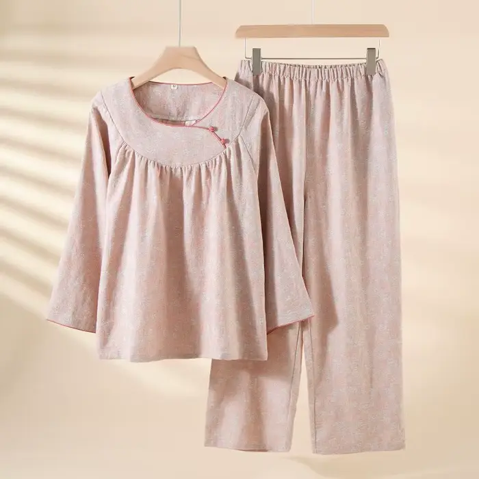 Ensemble pyjama 100% coton pour maman, vêtements de nuit pour femmes d'âge moyen, coupe ample, grand
