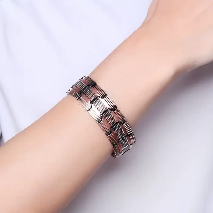 ARADOO Náramok z čistej medi pre mužov 3500 Gauss 3X Magnetická terapia s článkami
